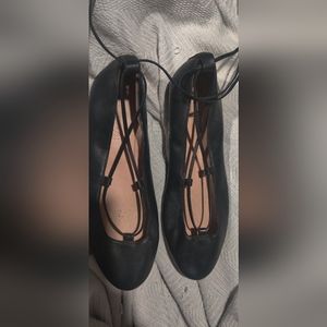 Madewell ankle wraps flats
